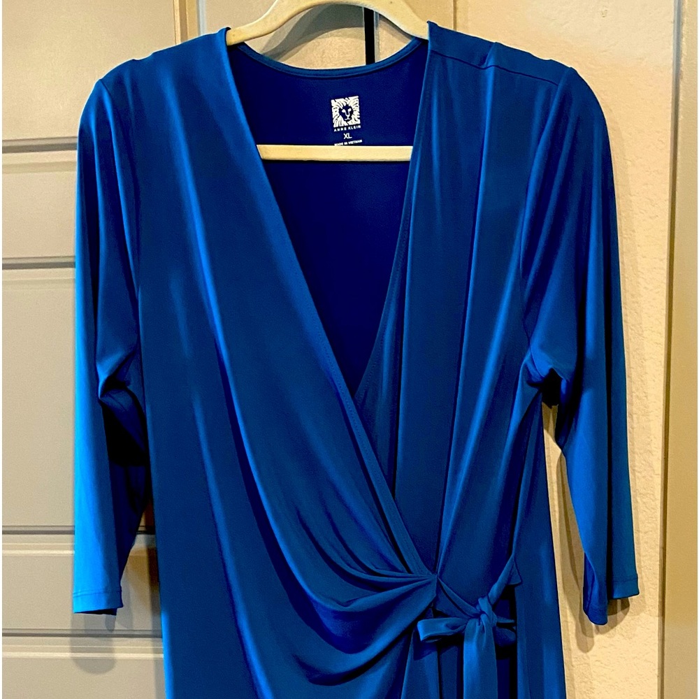Wrap dress Cobalt blue long sleeve